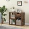 2-Tier Wooden Small Bookcase with Drawer and Storage Cubes for Bedroom or Living Room
